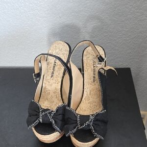 Classified Black Wedge Sandals